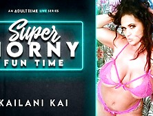 Stunning Busty Brunette Kailani Kai Demonstrates Her Sex Toy