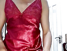 Magenta Satin Slip Lingerie Fetish