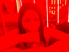 Dominating My Cuckold in Amazon Position in a Nice Neon Lights Room