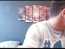 Brunette fucks anal on webcam