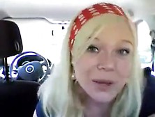 Norwegian Blonde Masturbating In Her Car