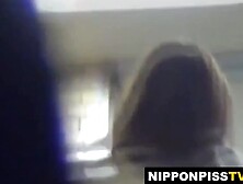 Asian women pursued by lusty peeper to toilet piss scenes
