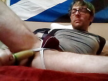 Pupfritz Plays With A Wrapped Sex Toy In Bedroom