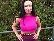 Public Agent - MILF bends over for a chunky dong outdoors in the garden shed
