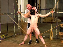 Mature Man Tied Up His Male Slave And Drills His Ass Balls Deep