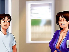 Mummy playing with a hot gamer girl in a funny summer adventure