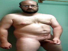 Bald Young Chubby Guy First Time Standing & Ejaculating