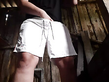 Country girl masturbates in a barn with her clothes on so no one catches her