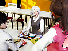 Handjob with my real desire Rin in an animated visual novel experience