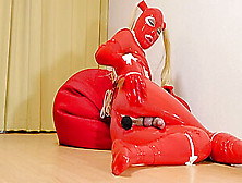 Red Latex Doll Anal Masturbation Part 1