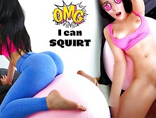 I Didnt Know I Could Squirt On A Gymball..  Slutty Stepdaugher Eats Stepdaddys Cum