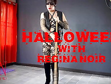 HALLOWEEN 2021 Witch in a ebony fine suit.  African Playboy Bunny.  Regina Noir two