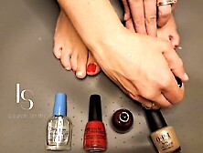 Candy Cane Toe Painting for Christmas!