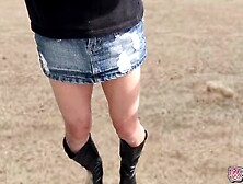 Orgasm with anal dildo Me in miniskirt boots Anal toy SecretGakuen