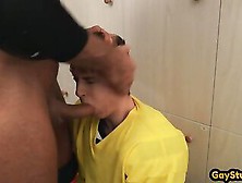 Massive Dominant Hunk Barebacks Twink In The Locker Room