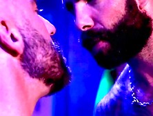 Bearded Jake Nicola services Drew Sebastian and rides his giant dick