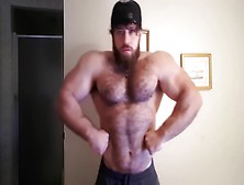 Hairy Muscle Bear Jerks Off