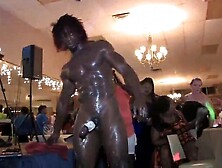 Male Stripper Showers W/ Lesbians