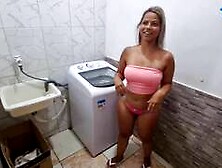 Wife washes clothes, gets penalized with harsh hook-up - ideal porno!