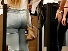 Candid Teen /w Gorgeous Hair & Big Round Butt