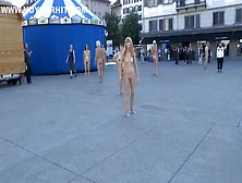 Nude Performance Art In European Public Square