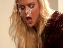 Whore Sucks Dick At Gloryhole And Gets Shaved Cunt Screwed