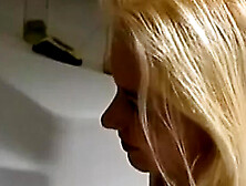 Hot German blondes fuck with sex toys in bathroom - lesbian action