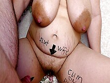 Cuckold Husband Started To Jerk Off His Cock On Big Boobed Bbw Slut Wife Covered In Cum And Body Writings! -Milky Mari