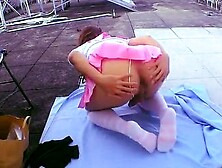 Asian Crossdresser Masturbates Outdoors