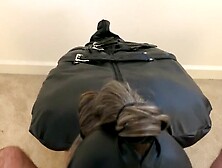 Hooded Violet Slave Submits Her Throat To Master 2