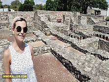 Busty Blonde Step Mom Goes To The Roman Ruins With Her Son Learns Something New!