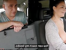 "Big Natural Boobies Bounce In Public - Reality Blonde Rides The Cab Driver"