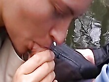 Magnificent blonde chick from Germany sucking a cock on a boat