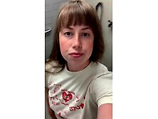 Dada’s cum sock in my throat in a public restroom