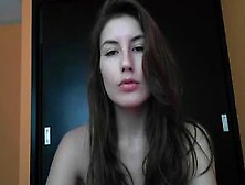 Brunette teen riding a dildo