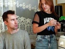 Step-Daddy's Little Slut - Step Dad Fucks His Stepson Girlfriend In Front Of Him