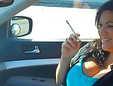 Christina Car Smoking 120