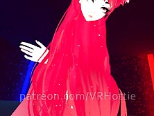 Red Head Neko in Ebony Butt Shorts Undresses Down Haunch High Comics Choker Tail Play POV Lap Dance