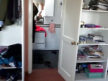 I come back from work very horny and I strip in front of my stepson so that guy can stroke