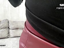 Our homemade porn! A angel with a large booty in a leather petticoat likes sex.  Jizz on petticoat