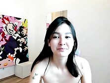 Horny Amateur Masked Asian Teen Toying On Webcam Show