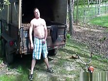 Daddy Jerks Off After Yard Work