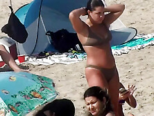 Curvy Tanned Girl Makes Me Horny On The Beach