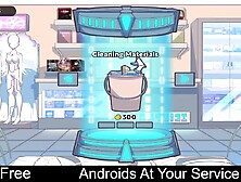 Androids At Your Service (free game itchio) Simulation, Interactive Fiction, 2D, Adult, Erotic, Comics, Management, NSFW, Porn,