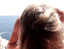 Super Sexy German Babe Gets a Big Facial on the Beach