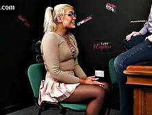 CFNM teasing woman seduces naked guy and deepthroats his cock