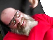 Giant Rick Enjoys Being Tickled With His Huge Size Thirteen Feet By A Hairy Guy