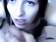 She sucking and waiting for juicy jizz on her face