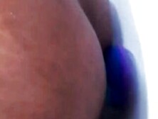 Ebony Teen Fucks Dildo On The Wall On Webcam