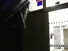 Busty Czech babe fucks outdoors